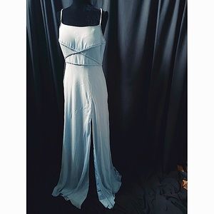 Azazie Nayla Dusty Blue Dress